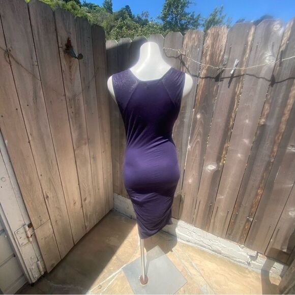 Velvet purple Bodycon midi dress size small - Picture 4 of 6